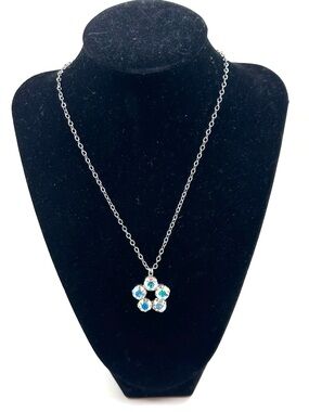 Aurora Borealis Flower Pendant Necklace